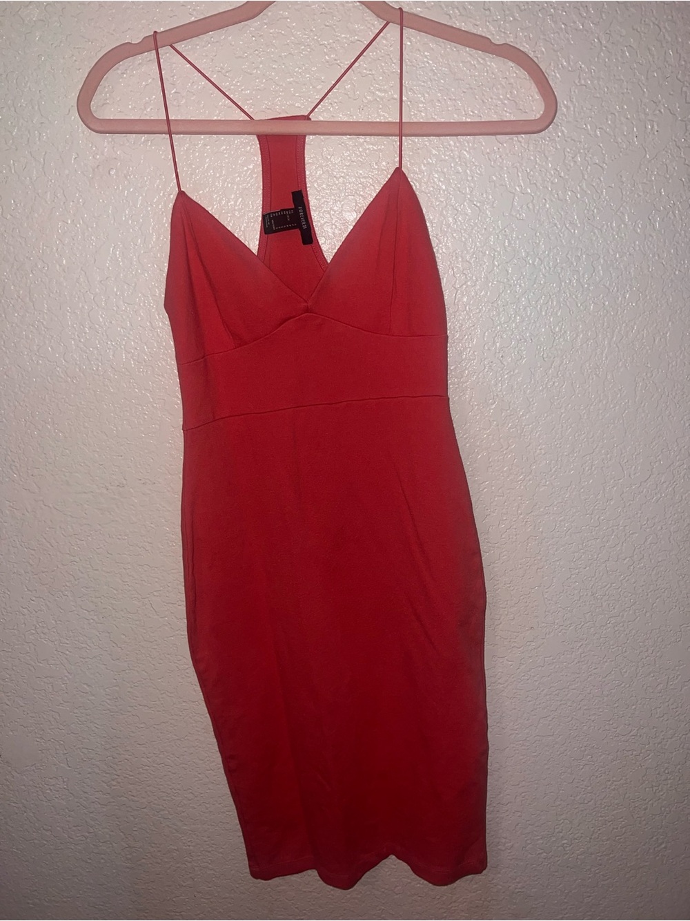 Forever 21 Coral Pink Spaghetti-Strap Midi Dress
